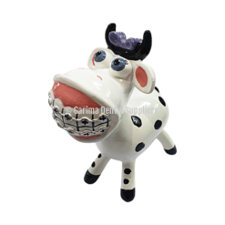 Unique Dental Sculpture - Cow w/ Braces